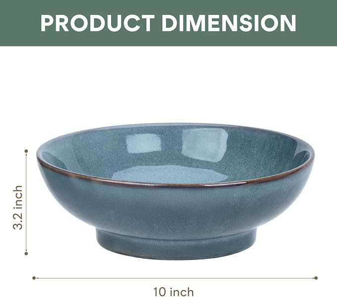 10" Decorative Bowl, Ceramic Fruit Bowl - Image 4