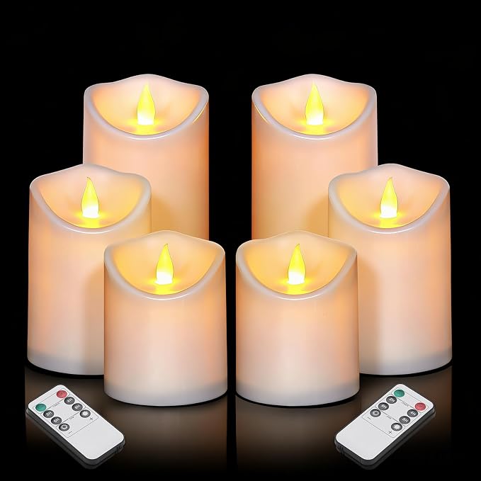 Flameless Candles 4" 5" 6" Outdoor Indoor Pillars Battery Operated Flickering by Artmarry