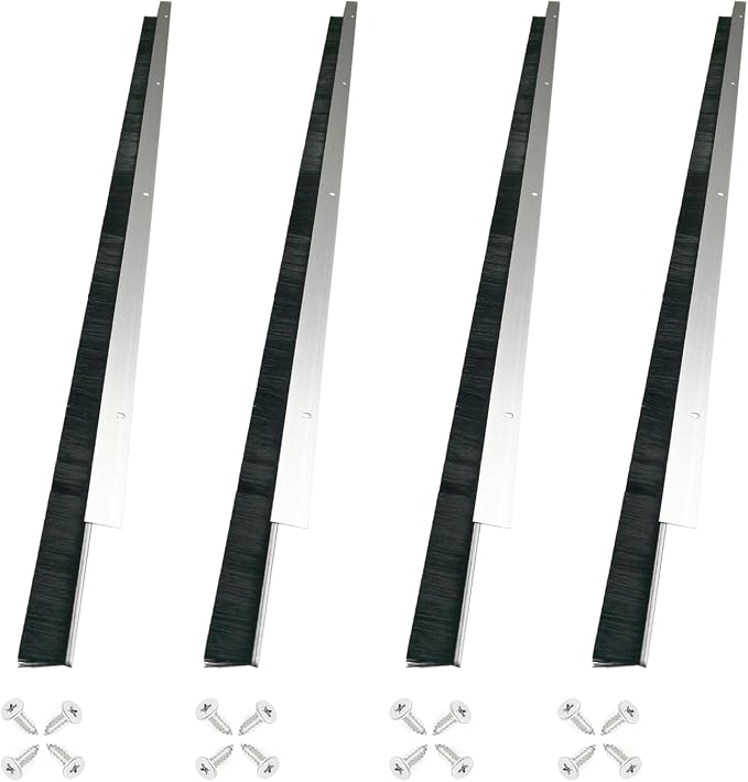 4 Sets Retsun Door Brush Sweep, 1 1/2" x 39.37" Garage & Roll Up Door Brush by HOME