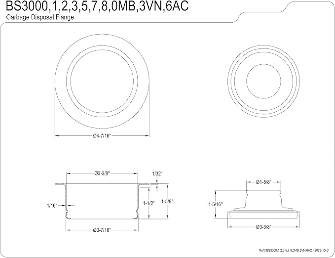 Kingston Brass BS3007 Made To Match Garbage Disposer Flange, Brushed Brass - Image 2