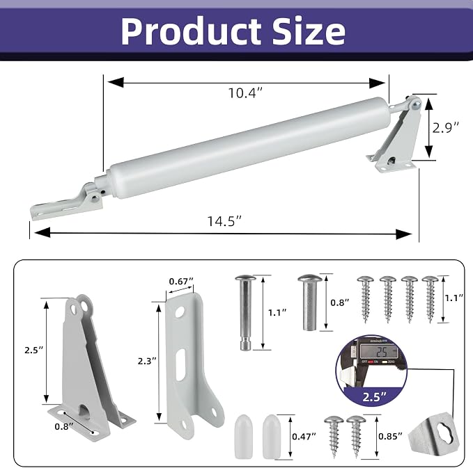 2 Set Heavy Duty White Screen Door Closers, Storm Door Closer | Screen Door - Image 3