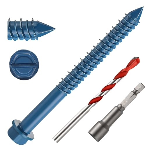 3/16" x 3-1/4" Concrete Screws, by Unknown