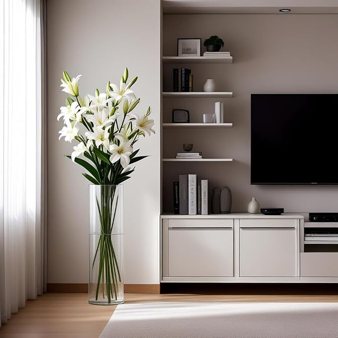 CYS EXCEL Cylinder Clear Glass Vase | Multiple Size Choices Glass Flower Vase - Image 5