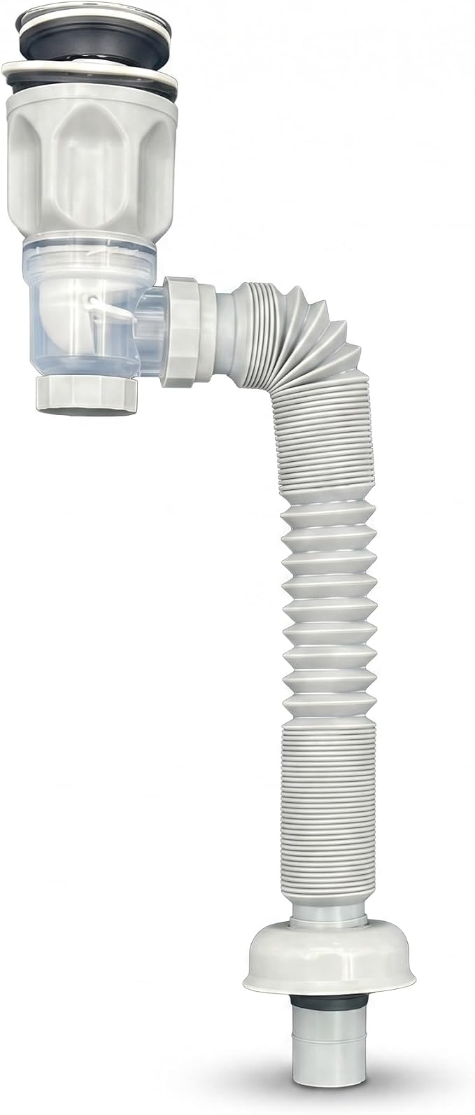 Bathroom Sink Drain Pipe with Flexible Corrugated Extension Tube, Flip-Top Seal by Unknown