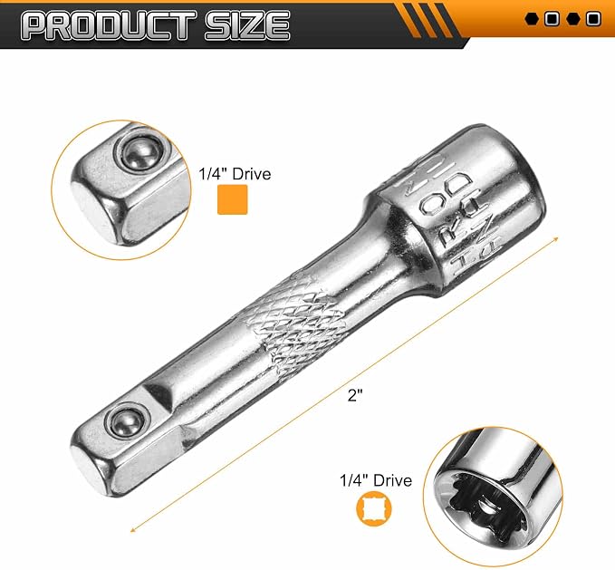 HARFINGTON 1pcs Socket Extension Bar 1/4" Drive 2" Long Extension Bars Impact - Image 2