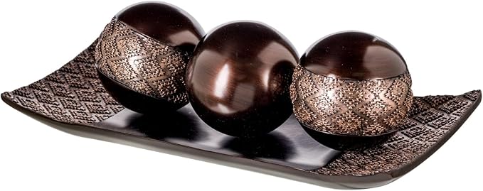 Creative Scents Dublin Brown Tray and Ball Set by CreativeScents