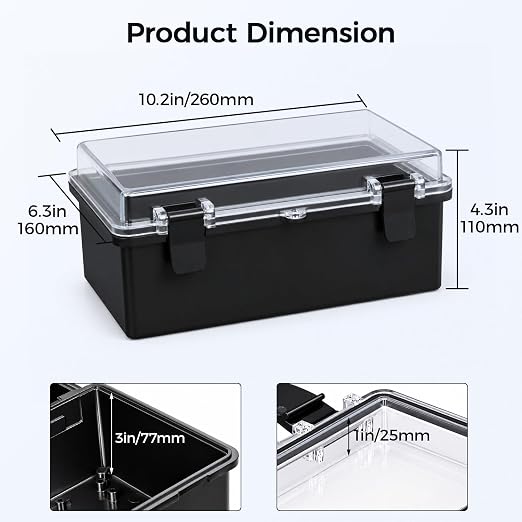 Junction Box IP67 Waterproof Electrical Box ABS Plastic Hinged Shell - Image 3