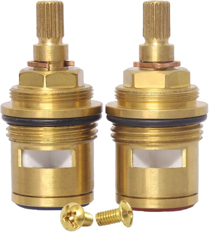 Brass Ceramic Disc Cartridge, Inner Faucet Valve, Quarter Turn, 12MM Spline by Gaosin