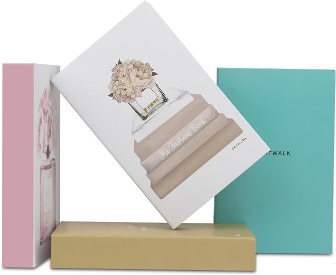 4 Pcs Decorative Books | Faux Blush Coffee Table & Shelf Decor | Soft Romantic by PROBENEX-Elevateyourhomedecor