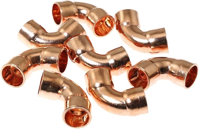 RLECS 8PCS 3/8inch ID 90 Degree Copper Elbow Short-Turn Copper Pipe Fitting - Image 5