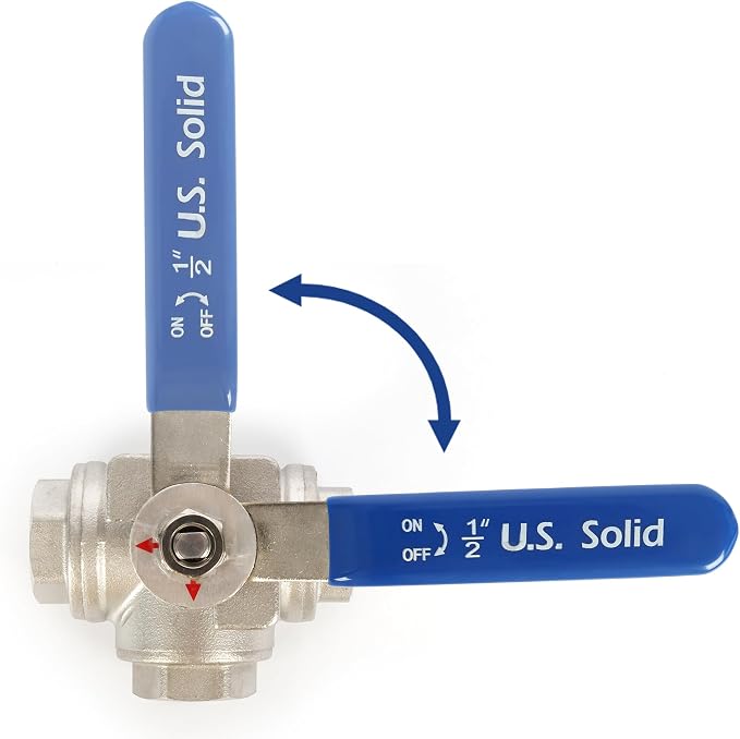 U.S. Solid 1/2" 3 Way Ball Valve - Image 5