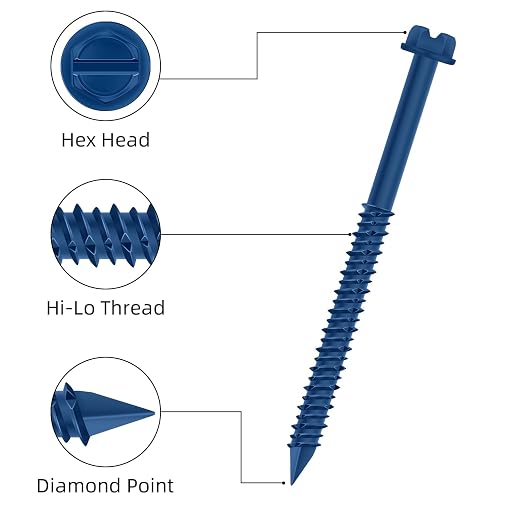 1/4" x 6" Blue Hex Head Concrete Screw Anchor Kit - Image 4
