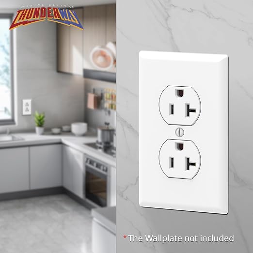 ThunderWay Duplex Electrical Receptacle Outlets, 20Amp 125V Heavy-Duty Wall - Image 7