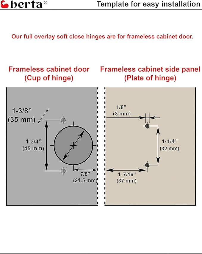 2-Pack Full Overlay Frameless Soft-Close European Hinges - Image 7