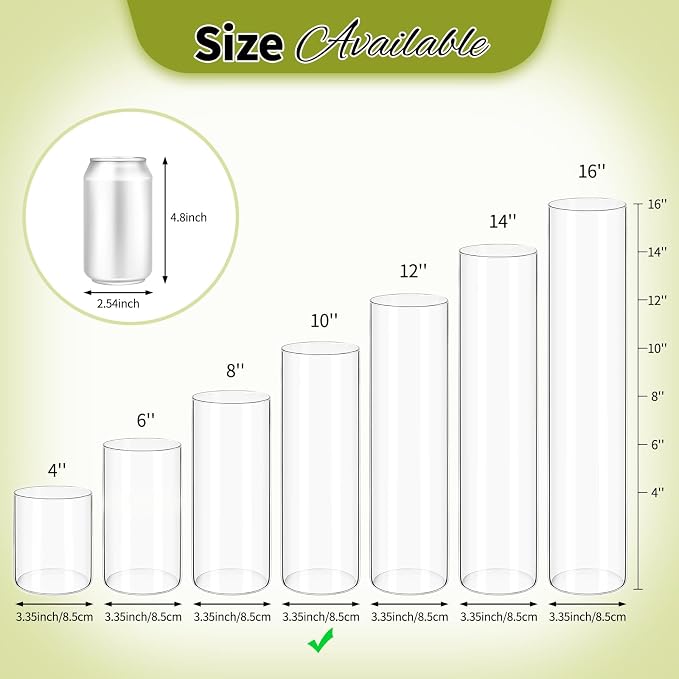 12Pack Glass Cylinder Vases for Centerpieces - Image 3