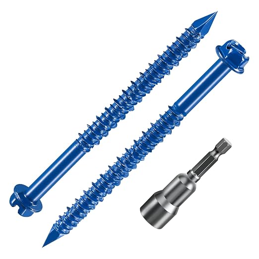 Wensilon 1/4 "* 3-1/4" Slotted Hexagonal Head Concrete Screw Anchor Blue by Wensilon