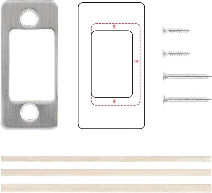 Large Hole Deadbolt Restorer Strike Plates, Satin Nickel Latch Strike Plate | by BonKuDoo