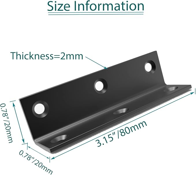 L Bracket, Heavy Duty Corner Brace, Stainless Steel Corner Bracket, Metal Braces - Image 3