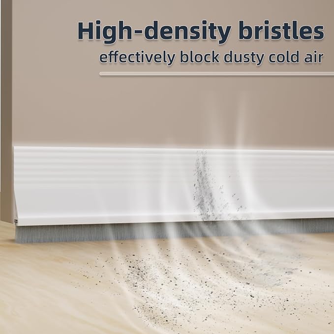 2 Pack Door Sweep with Brush, Adhesive Gap Filler - Image 7