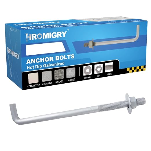 1/2” x 12” Concrete Anchor Bolts L Shaped, Hot-Dip Galvanized - Image 2