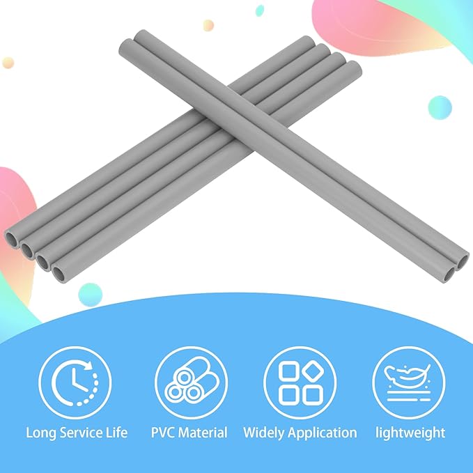 6Pcs 3/4 Inch Grey Electrical Conduit PVC Pipe 17" Long Sch40 PVC Rigid Tube - Image 4