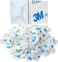 XHF 100 PCS 1.1" White Self Adhesive Cable Zip Tie Mounts Wire Cable Clips by XHF