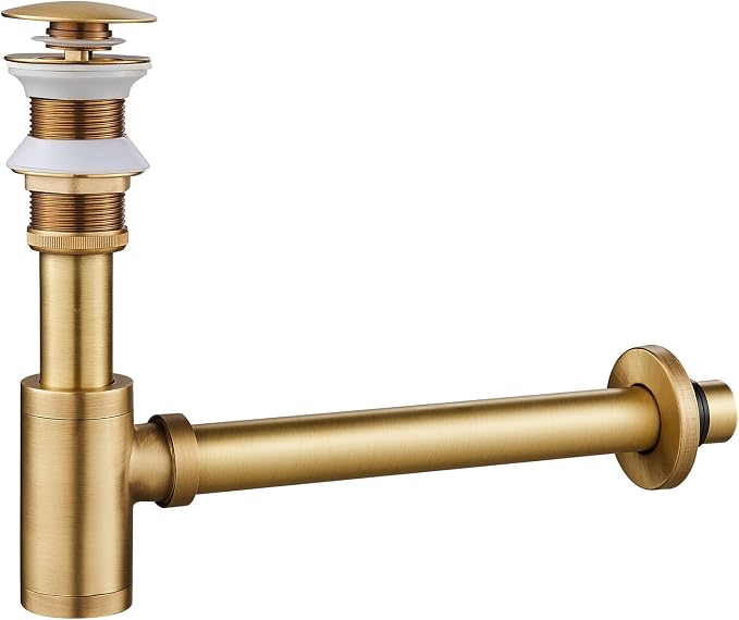 1-1/4" Solid Brass Bottle Trap Pop-Up Sink Kit Antique No Overflow by MENATT