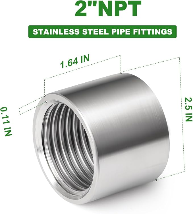 2PCS 304 Stainless Steel Cast Pipe Fitting - Image 2