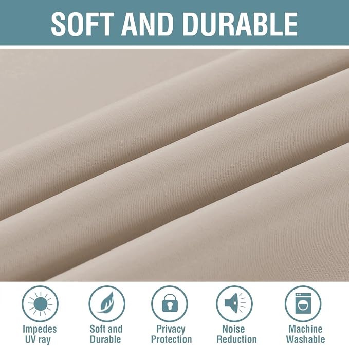 H.VERSAILTEX Blackout Patio Curtains 100 x 102 Inches - Image 4