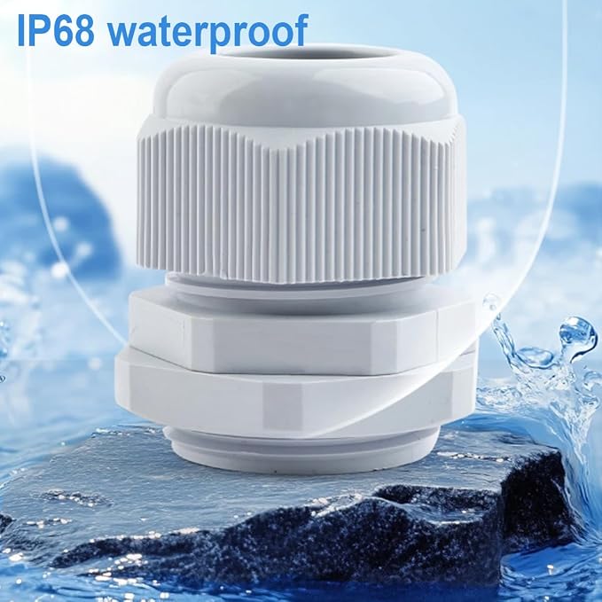 PENGLIN 10PCS Waterproof 3/4" NPT Grey Nylon Cable Gland Strain Relief | IP68 - Image 2