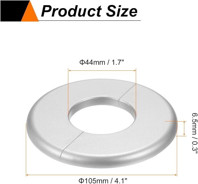 HARFINGTON 2pcs Wall Split Flange 44mm/1.7" Self-Adhesive Plumbing Cover Plates - Image 2