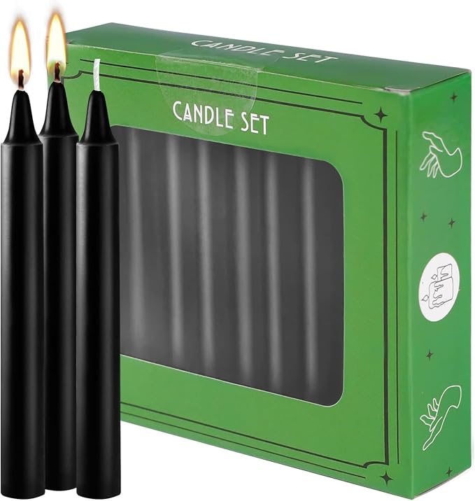 Howemon Spell Chime Candles 40 pcs Black Candles, Wiccan Altar, Magic Tools - Image 2