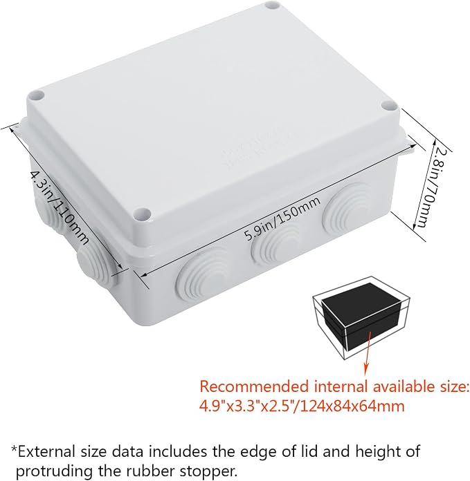 ABS Plastic Dustproof Waterproof IP65 Junction Box Universal Electrical Project - Image 2