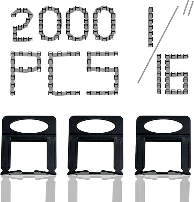 2000 Pcs Tile Leveling System Base Refill Pack, 1/16‘’ Tile Spacer, Suitable by Unknown