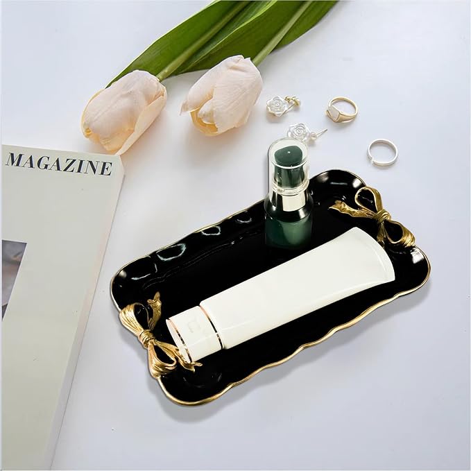 Warmtree Bow Jewelry Tray, Coquette Trinket Dish, Vanity Decor | Decorative Tray - Image 5