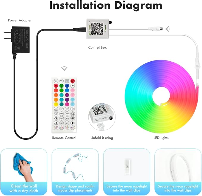 SILFU Neon Rope Lights, 65.6FT RGB LED Strip Lights | Waterproof IP67 LED Lights - Image 8