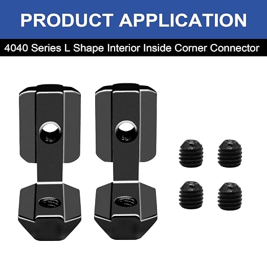 24pcs 4040 Extrusion Connector Corner Bracket Joint Black | 4040 Extruded - Image 2