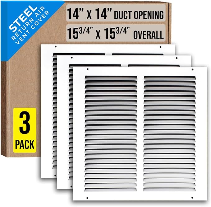 Fits 14x14 Duct Opening | Steel Return Air Grille by Handua | Vent Cover Grill by Handua
