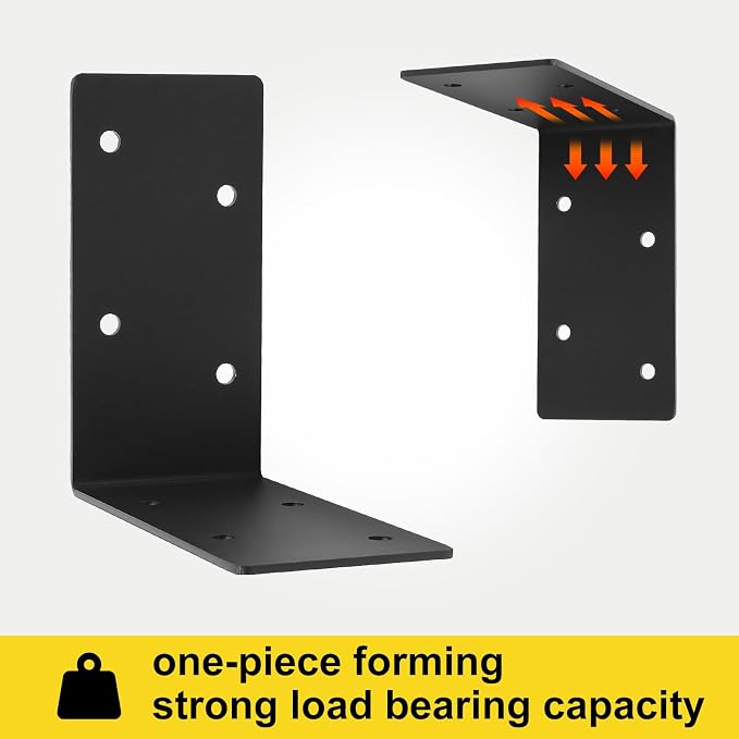 4 Pcs 6"x6"x3" L Right Angle Bracket, 3MM Heavy Duty Steel | 90 Degree Corner - Image 4
