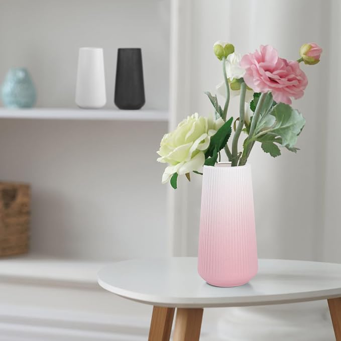 Gradient Pink Ceramic Vase, GUKJOB Cute Flower Vase - Image 6