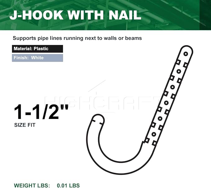 Highcraft PXJHNG112-10 PEX Support J-Hook Hanger - Image 7