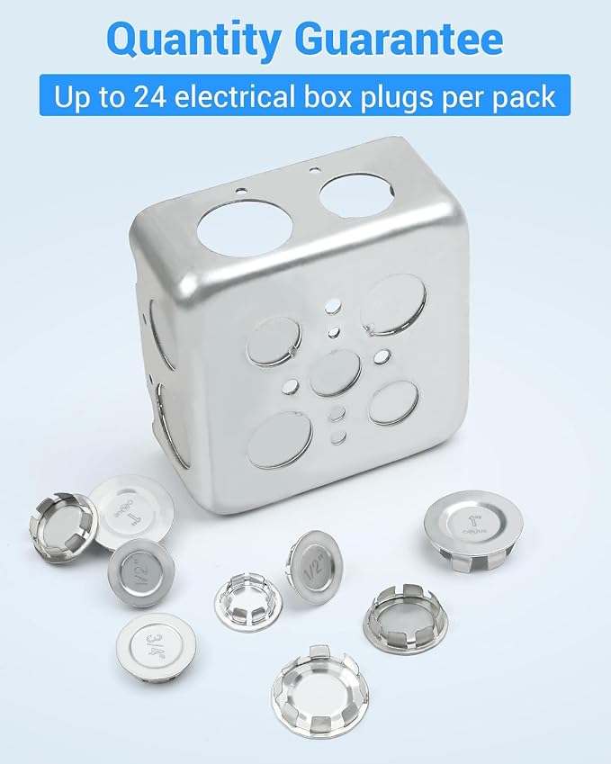 24 Pcs 1 Inch Knockout Plugs for Electrical Box Conduit Openings | Knockout - Image 7