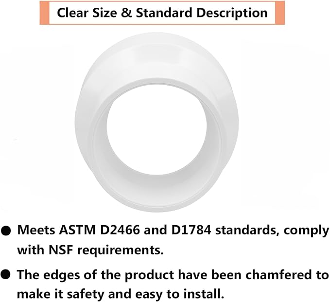 4.5" x 3.5" PVC DWV Reducer Coupling Adapter Schedule 40 PVC DWV Slip Reducing - Image 5