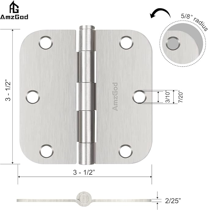 Door Hinges Brushed Nickel - Image 4