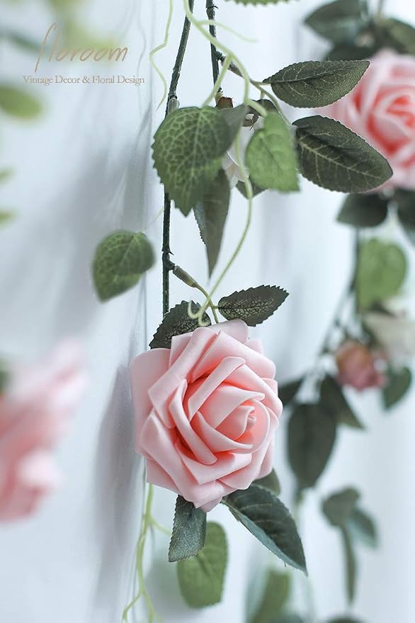 Artificial Flowers 25pcs Realistic Peach Pink Foam Fake Roses - Image 7