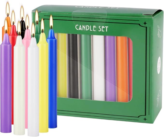 Howemon 40 Pack Assorted Color Spell Chime Candles, 4 Inch Mini Taper Candles - Image 3