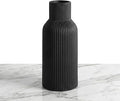 Black Ceramic Tall Vase, Modern Smooth Vertical Ribbed, Nordic Minimalist by TrendEcoHome