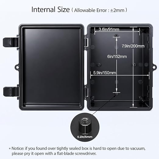 Junction Box IP67 Waterproof Electrical Box Outdoor ABS Plastic Hinged Shell - Image 4