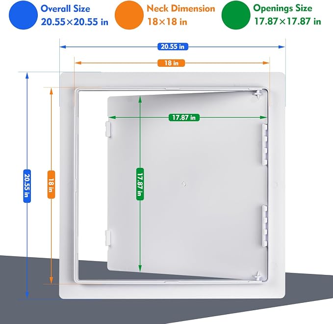 Access Plumbing Panel for Drywall Ceiling, 18x18 in Plastic Access Door - Image 2
