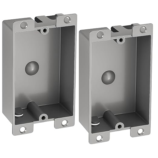2 Pack Shallow Outlet Box 8 Cubic Single Gang Old Work Junction Box – Grey by Jicoyin
